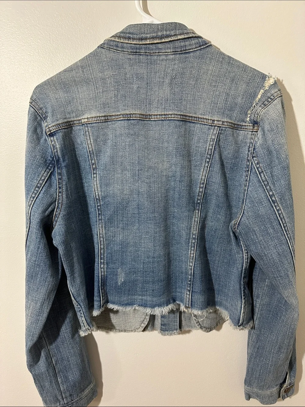 PIstola Distressed Denim Jacket Size Large